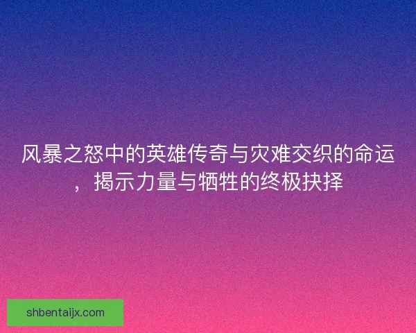 风暴之怒中的英雄传奇与灾难交织的命运，揭示力量与牺牲的终极抉择